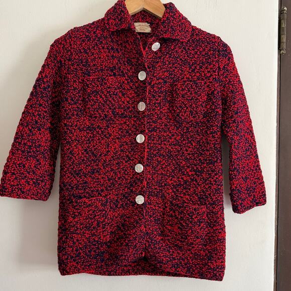 Handmade Other - Vintage Handmade Kids Wool Hand Knit Crochet Peacoat style jacket \ Size Small